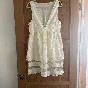 White Sleeveless Midi Sundress by "Feather & Bone"